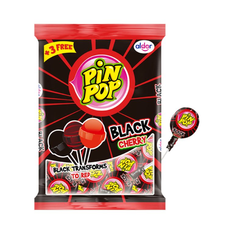 Pin Pop Lollipop (48's) - Black Cherry | Sweets Online