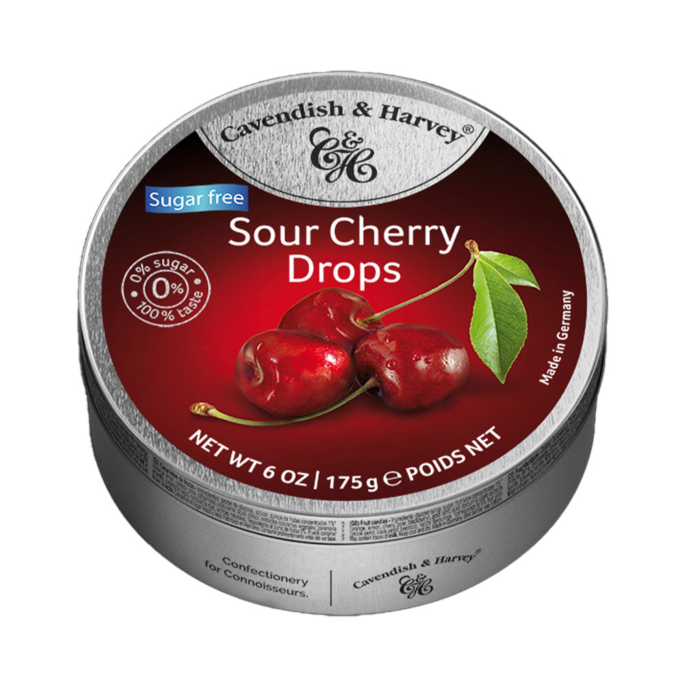 Cavendish & Harvey Sugar Free 200g Sour Cherry Drops Sweets Online